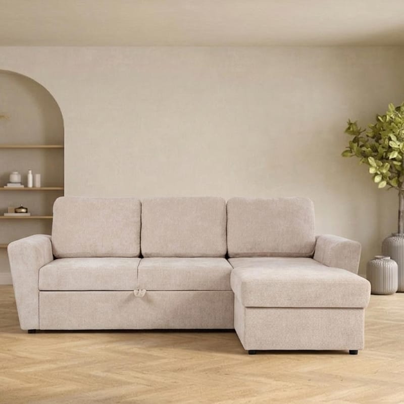 Hjørnesovesofa Fenor - Lys beige - Møbler - Sofaer - Sovesofaer - Sovesofa divan