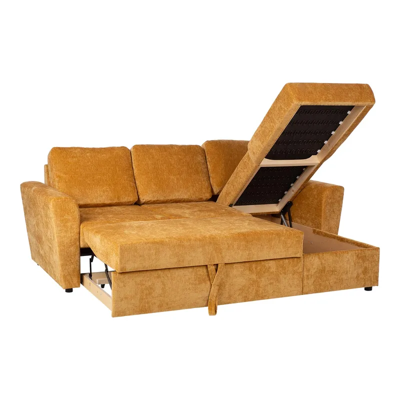 Hjørnesovesofa Fenor - Lys gul - Møbler - Sofaer - Sovesofaer - Hjørnesovesofa