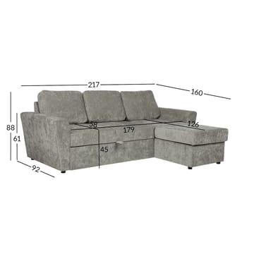 Hjørnesovesofa Fenor - Lysegrønn - Møbler - Sofaer - Sovesofaer - Hjørnesovesofa