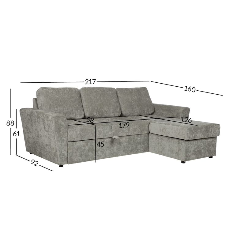 Hjørnesovesofa Fenor - Lysegrønn - Møbler - Sofaer - Sovesofaer - Hjørnesovesofa