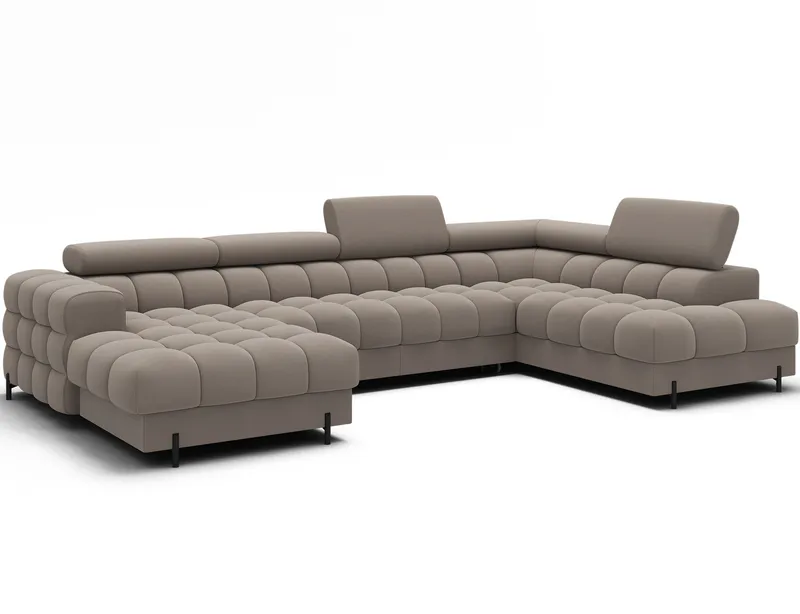 Feraria 6-seters boblete sovesofa med divan og sjeselong, oppbevaring, høyre, Sola 18