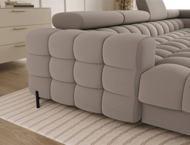 Feraria 6-seters boblete sovesofa med divan og sjeselong, oppbevaring, høyre - Sola 18 - Møbler - Sofaer - Sovesofaer - Hjørnesovesofa