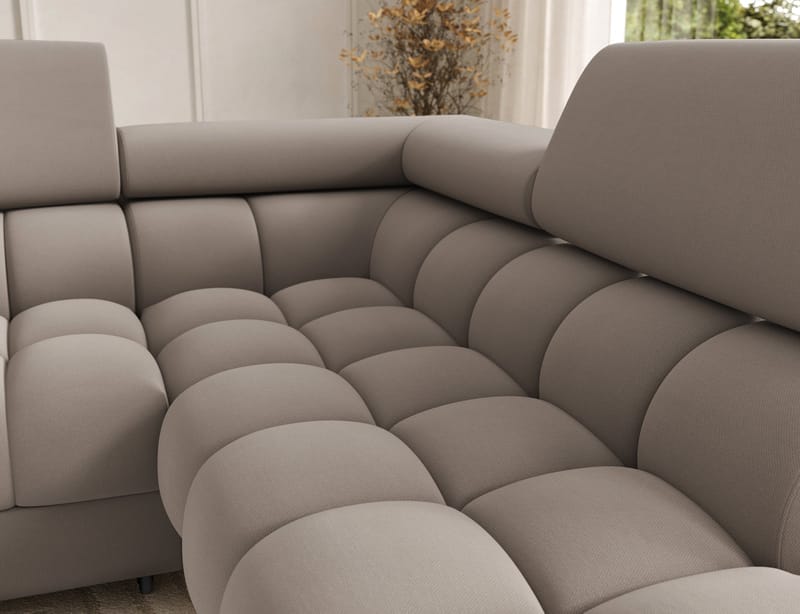 Feraria 6-seters boblete sovesofa med divan og sjeselong, oppbevaring, høyre - Sola 18 - Møbler - Sofaer - Sovesofaer - Hjørnesovesofa
