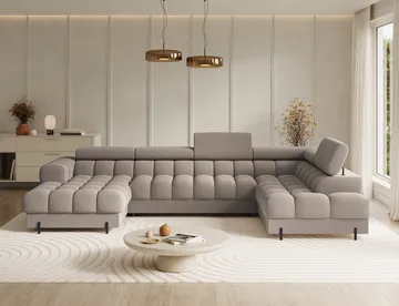 Feraria 6-seters boblete sovesofa med divan og sjeselong, oppbevaring, høyre - Sola 18 - Møbler - Sofaer - Sovesofaer - Hjørnesovesofa