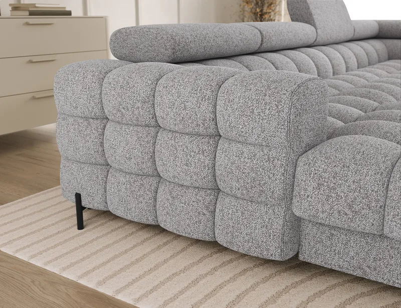 Feraria 6-seters boblete sovesofa med divan og sjeselong, oppbevaring, høyre - Pellerito 03 - Møbler - Sofaer - Sovesofaer - Hjørnesovesofa