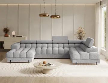 Feraria 6-seters boblete sovesofa med divan og sjeselong, oppbevaring, høyre - Pellerito 03 - Møbler - Sofaer - Sovesofaer - Hjørnesovesofa