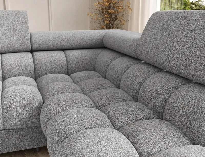 Feraria 6-seters boblete sovesofa med divan og sjeselong, oppbevaring, høyre - Pellerito 03 - Møbler - Sofaer - Sovesofaer - Hjørnesovesofa