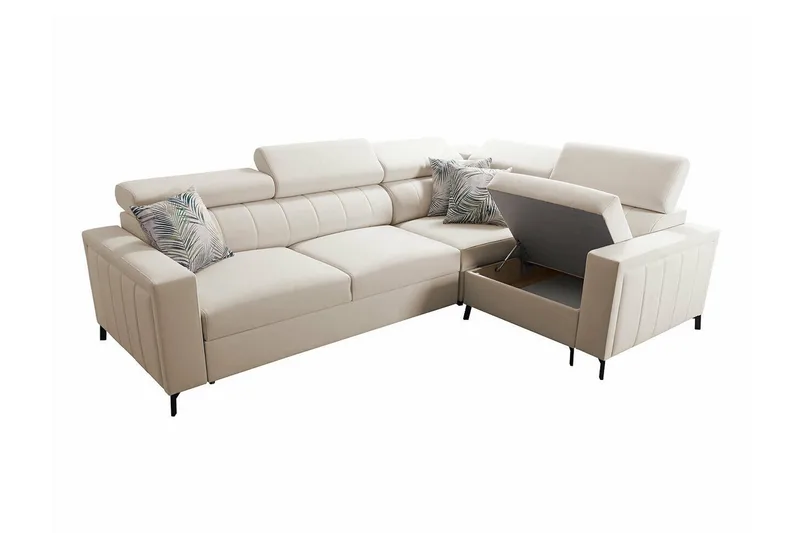 Galbally 3-sits Hörnbäddsoffa beige - Møbler - Sofaer - Sovesofaer - Hjørnesovesofa