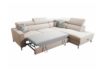 Galbally 3-sits Hörnbäddsoffa beige - Møbler - Sofaer - Sovesofaer - Hjørnesovesofa