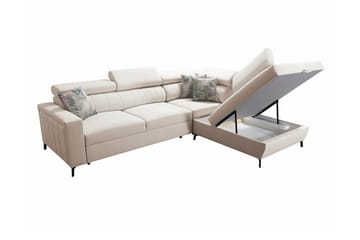 Galbally 3-sits Hörnbäddsoffa beige - Møbler - Sofaer - Sovesofaer - Hjørnesovesofa