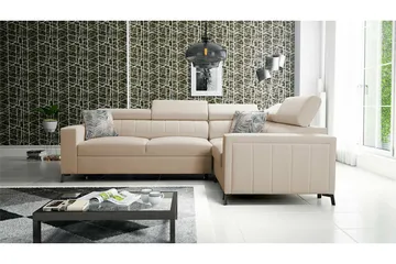 Galbally 3-sits Hörnbäddsoffa beige - Møbler - Sofaer - Sovesofaer - Hjørnesovesofa