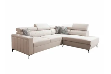 Galbally 3-sits Hörnbäddsoffa beige - Møbler - Sofaer - Sovesofaer - Hjørnesovesofa