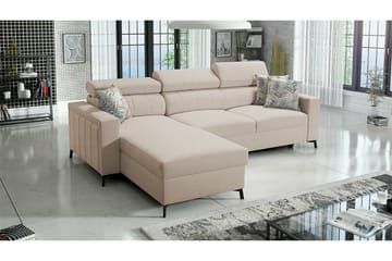 Galbally 3-sits Hörnbäddsoffa beige - Møbler - Sofaer - Sovesofaer - Hjørnesovesofa