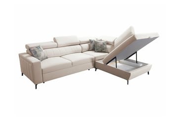Galbally 3-sits Hörnbäddsoffa Beige/Light beige - Møbler - Sofaer - Sovesofaer - Hjørnesovesofa