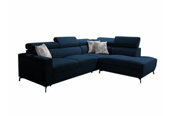 Galbally 3-sits Hörnbäddsoffa Dark blue - Møbler - Sofaer - Sovesofaer - Hjørnesovesofa