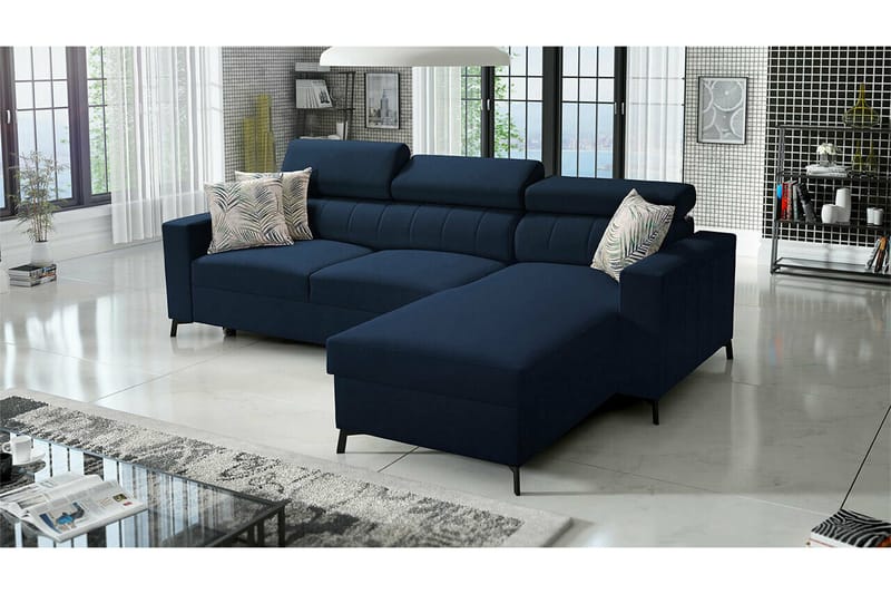 Galbally 3-sits Hörnbäddsoffa Dark blue - Møbler - Sofaer - Sovesofaer - Sovesofa divan