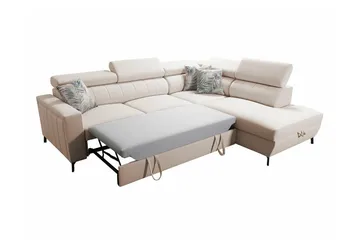 Galbally 3-sits Hörnbäddsoffa Dark brown - Møbler - Sofaer - Sovesofaer - Hjørnesovesofa