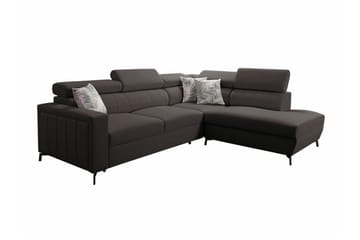 Galbally 3-sits Hörnbäddsoffa Dark brown - Møbler - Sofaer - Sovesofaer - Hjørnesovesofa