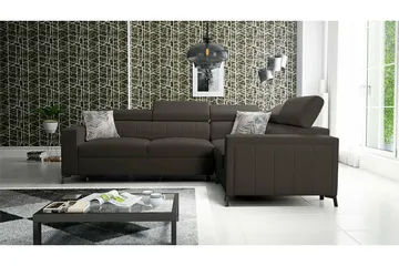 Galbally 3-sits Hörnbäddsoffa Dark brown - Møbler - Sofaer - Sovesofaer - Hjørnesovesofa