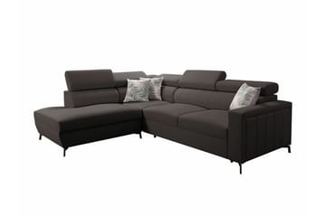 Galbally 3-sits Hörnbäddsoffa Dark brown - Møbler - Sofaer - Sovesofaer - Hjørnesovesofa