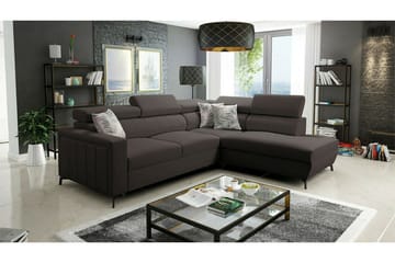 Galbally 3-sits Hörnbäddsoffa Dark brown - Møbler - Sofaer - Sovesofaer - Hjørnesovesofa