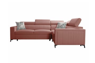 Galbally 3-sits Hörnbäddsoffa Dark pink - Møbler - Sofaer - Sovesofaer - Hjørnesovesofa