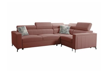 Galbally 3-sits Hörnbäddsoffa Dark pink - Møbler - Sofaer - Sovesofaer - Hjørnesovesofa