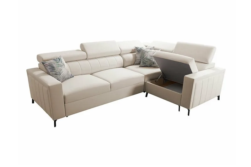 Galbally 3-sits Hörnbäddsoffa Light grey - Møbler - Sofaer - Sovesofaer - Hjørnesovesofa