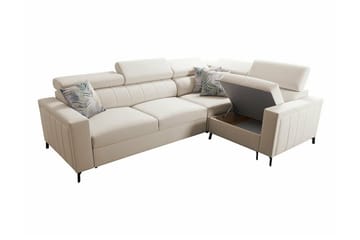 Galbally 3-sits Hörnbäddsoffa Light grey - Møbler - Sofaer - Sovesofaer - Hjørnesovesofa