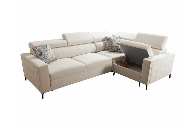 Galbally 3-sits Hörnbäddsoffa Light grey - Møbler - Sofaer - Sovesofaer - Hjørnesovesofa