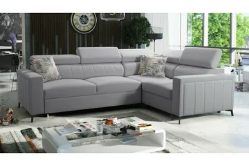 Galbally 3-sits Hörnbäddsoffa Light grey - Møbler - Sofaer - Sovesofaer - Hjørnesovesofa