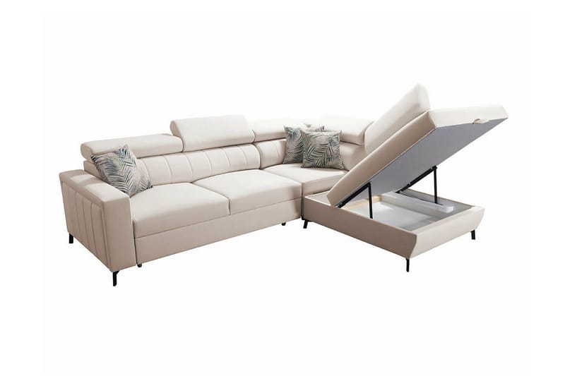 Galbally 3-sits Hörnbäddsoffa Light grey - Møbler - Sofaer - Sovesofaer - Hjørnesovesofa