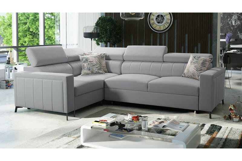Galbally 3-sits Hörnbäddsoffa Ljusgrå - Møbler - Sofaer - Sovesofaer - Hjørnesovesofa