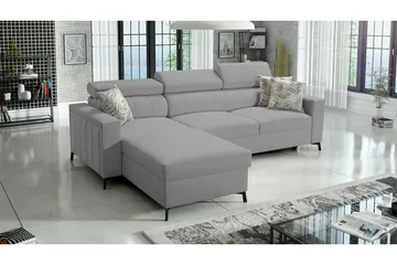 Galbally 3-sits Hörnbäddsoffa Ljusgrå - Møbler - Sofaer - Sovesofaer - Hjørnesovesofa