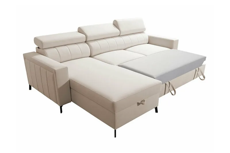 Galbally 3-sits Hörnbäddsoffa Ljusgrå - Møbler - Sofaer - Sovesofaer - Hjørnesovesofa