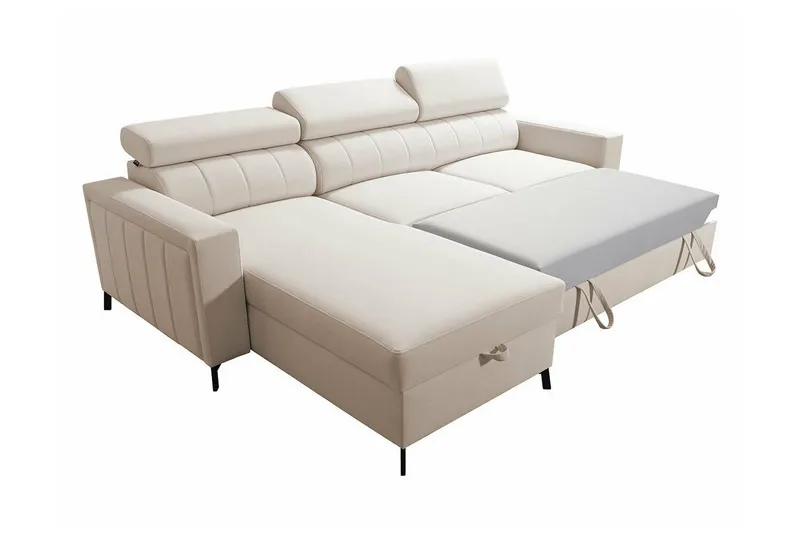 Galbally 3-sits Hörnbäddsoffa Ljusgrå - Møbler - Sofaer - Sovesofaer - Hjørnesovesofa