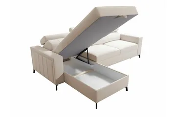 Galbally 3-sits Hörnbäddsoffa Ljusgrå - Møbler - Sofaer - Sovesofaer - Hjørnesovesofa