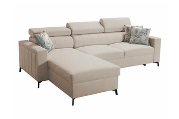 Galbally 3-sits Hörnbäddsoffa NO_BRAND beige - Møbler - Sofaer - Sovesofaer - Hjørnesovesofa