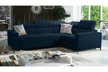 Galbally 3-sits Hörnbäddsoffa NO_BRAND Dark blue - Møbler - Sofaer - Sovesofaer - Hjørnesovesofa