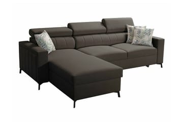 Galbally 3-sits Hörnbäddsoffa NO_BRAND Dark brown - Møbler - Sofaer - Sovesofaer - Hjørnesovesofa