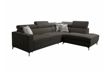 Galbally 3-sits Hörnbäddsoffa NO_BRAND Dark brown - Møbler - Sofaer - Sovesofaer - Hjørnesovesofa