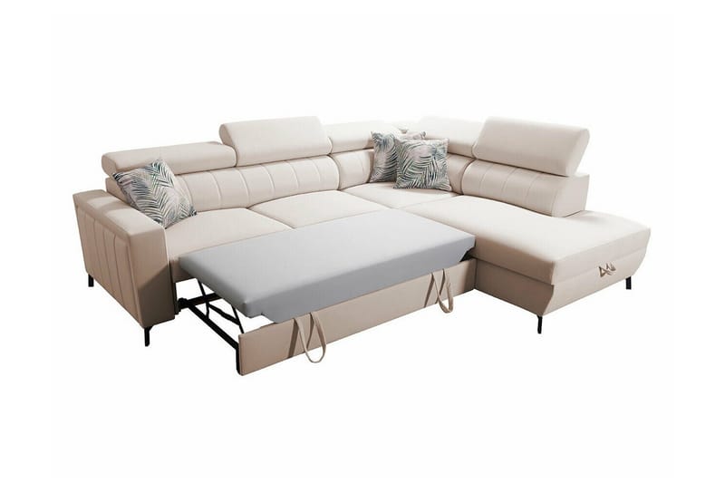 Galbally 3-sits Hörnbäddsoffa NO_BRAND Dark brown - Møbler - Sofaer - Sovesofaer - Hjørnesovesofa