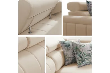 Galbally 3-sits Hörnbäddsoffa NO_BRAND Dark brown - Møbler - Sofaer - Sovesofaer - Hjørnesovesofa