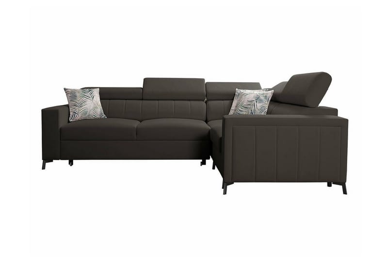 Galbally 3-sits Hörnbäddsoffa NO_BRAND Dark brown - Møbler - Sofaer - Sovesofaer - Hjørnesovesofa