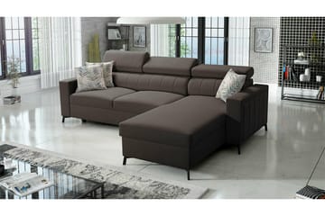 Galbally 3-sits Hörnbäddsoffa NO_BRAND Dark brown - Møbler - Sofaer - Sovesofaer - Hjørnesovesofa
