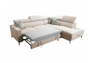 Galbally 3-sits Hörnbäddsoffa NO_BRAND Dark brown - Møbler - Sofaer - Sovesofaer - Hjørnesovesofa