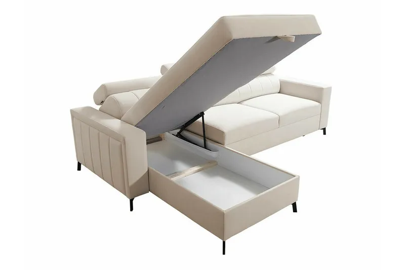 Galbally 3-sits Hörnbäddsoffa NO_BRAND Dark brown - Møbler - Sofaer - Sovesofaer - Hjørnesovesofa