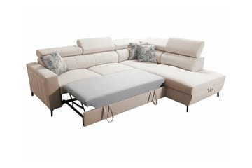 Galbally 3-sits Hörnbäddsoffa NO_BRAND Light grey - Møbler - Sofaer - Sovesofaer - Hjørnesovesofa