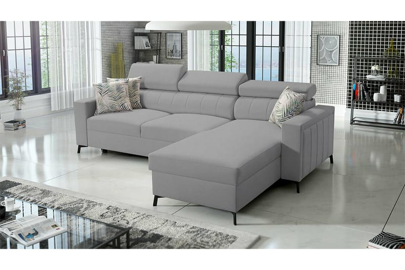 Galbally 3-sits Hörnbäddsoffa NO_BRAND Light grey/Dark grey - Møbler - Sofaer - Sovesofaer - Hjørnesovesofa