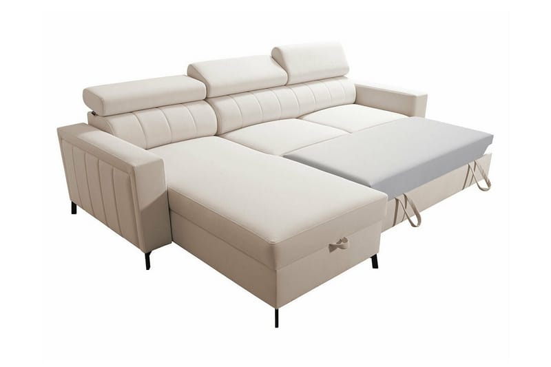 Galbally 3-sits Hörnbäddsoffa NO_BRAND Light pink - Møbler - Sofaer - Sovesofaer - Hjørnesovesofa